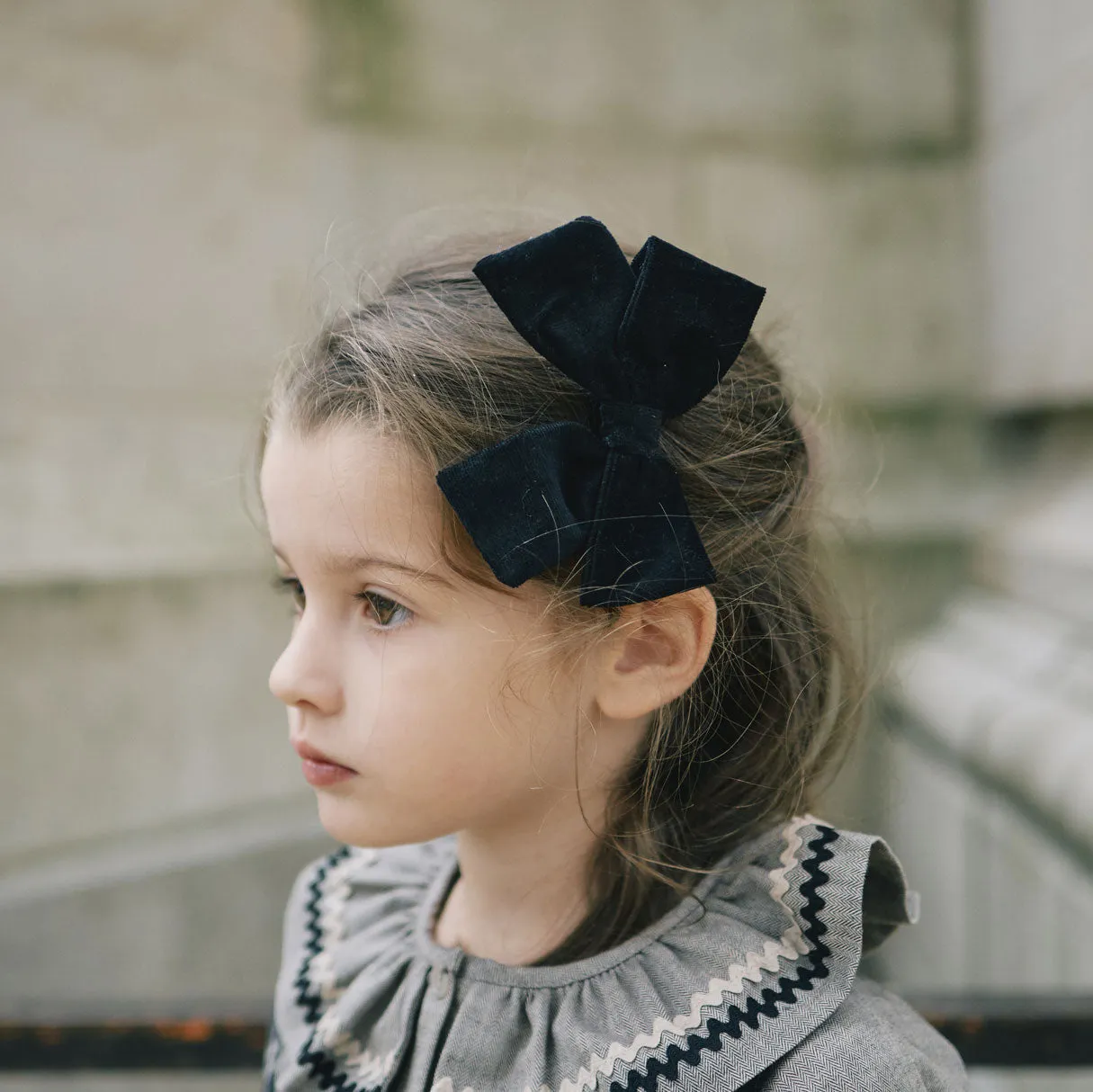 Barrettes Halles Noeud Xl Velours Noir - Noir