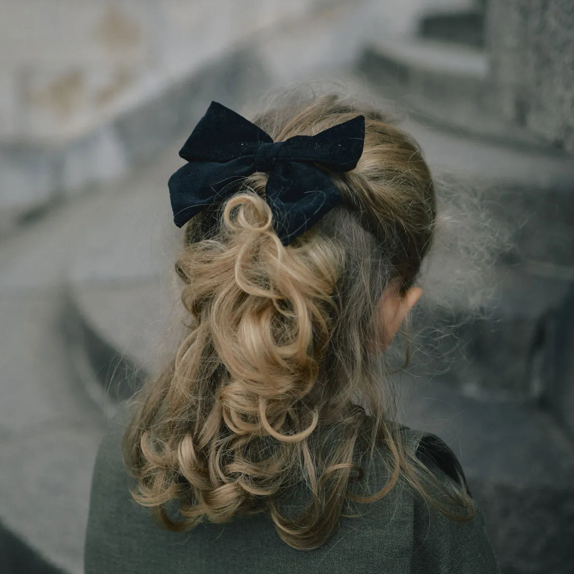 Barrettes Halles Noeud Xl Velours Noir - Noir