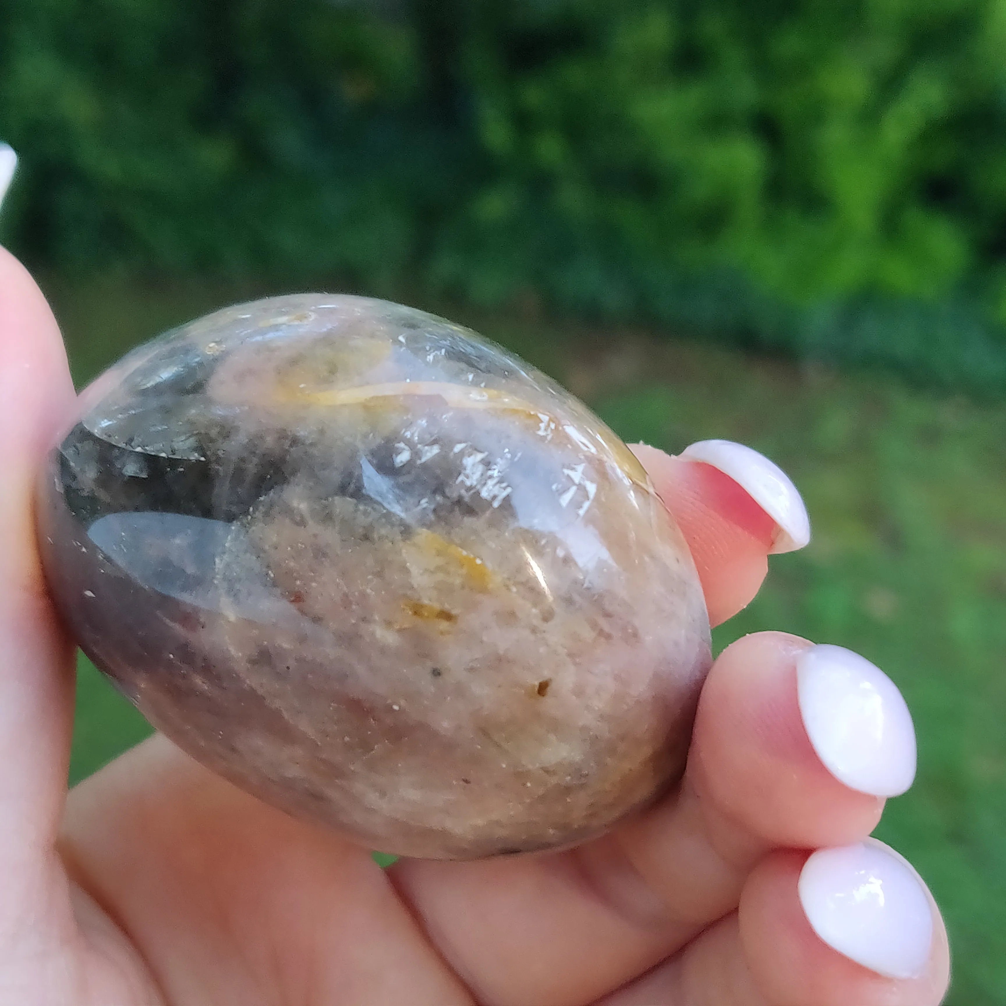 Black Moonstone Palm Stone, Flashy Black Moonstone (#21)