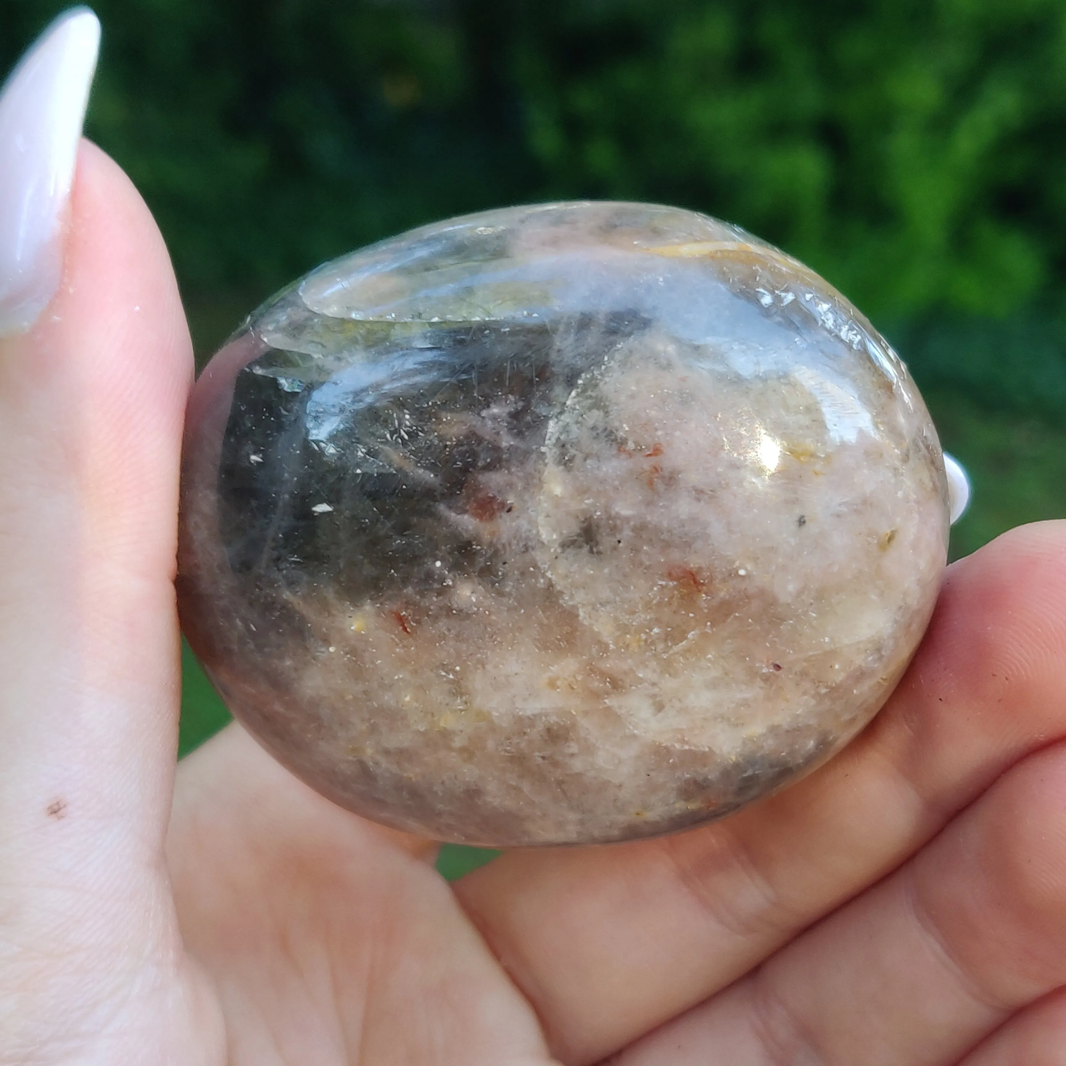 Black Moonstone Palm Stone, Flashy Black Moonstone (#21)