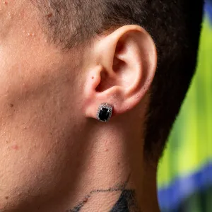 Black Stoned Earring