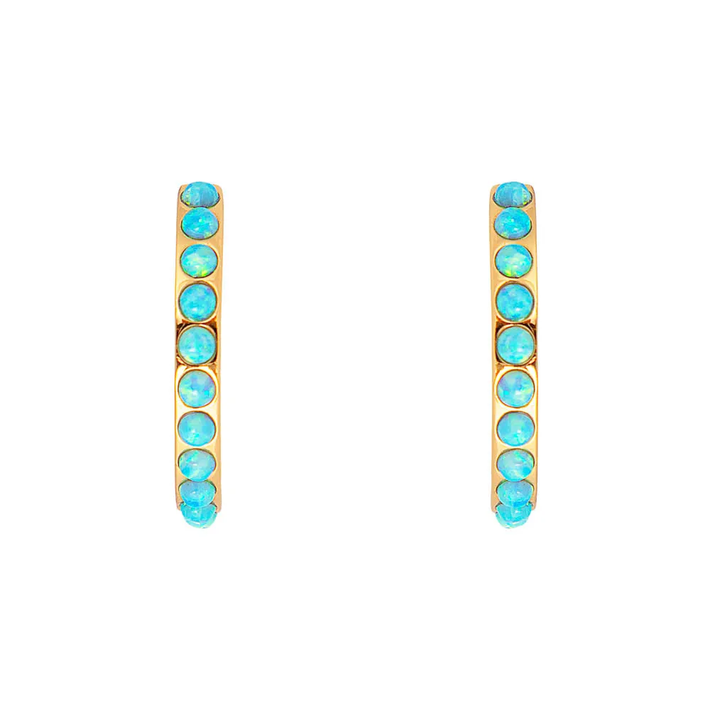 BLUE OPAL CRYSTAL MAXI HOOPS