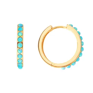 BLUE OPAL CRYSTAL MAXI HOOPS