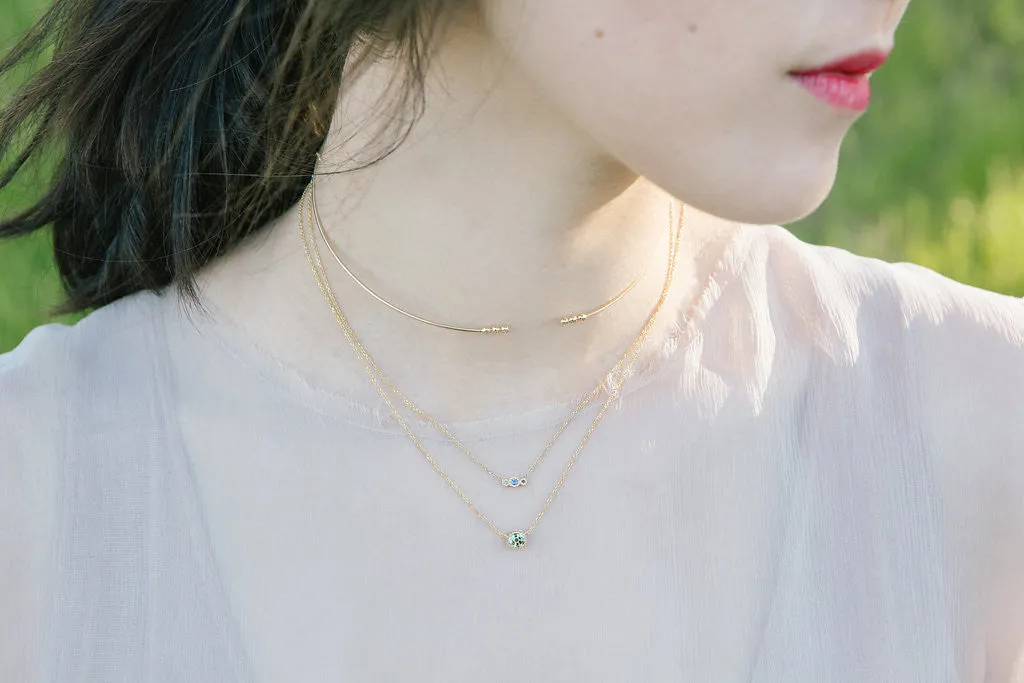 Blue Sapphire Journey Necklace (ready to ship option)*