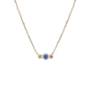 Blue Sapphire Journey Necklace (ready to ship option)*