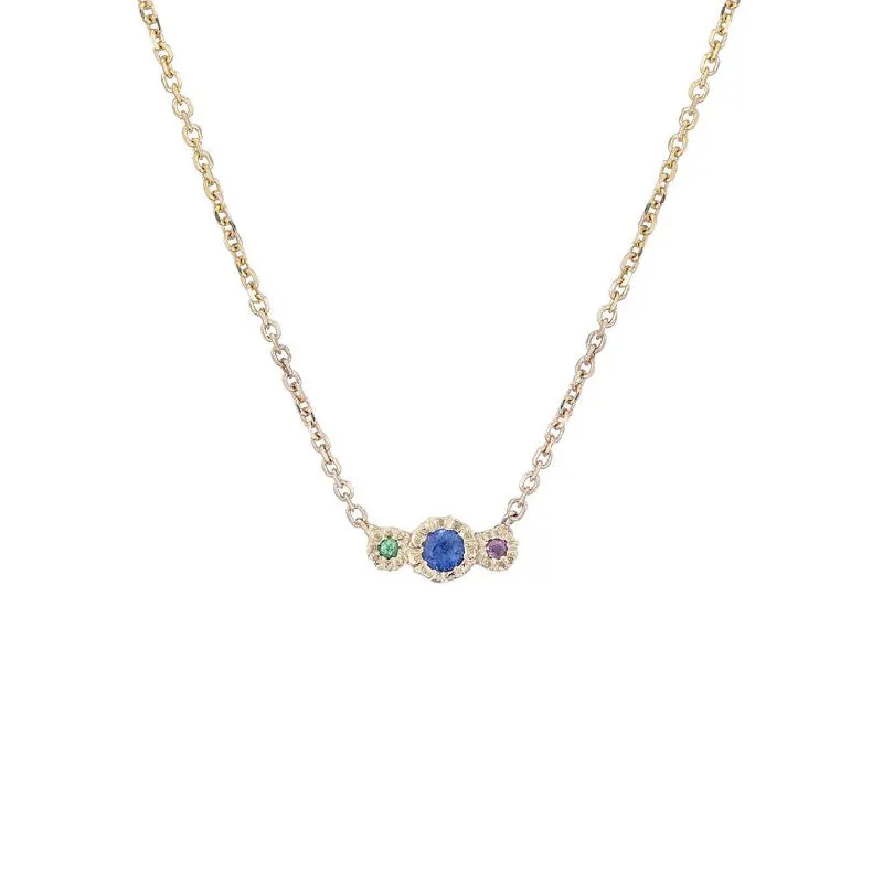 Blue Sapphire Journey Necklace (ready to ship option)*