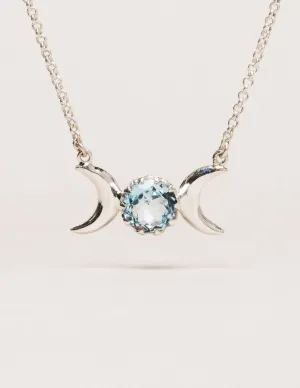 Blue Topaz Mystic Moon Necklace