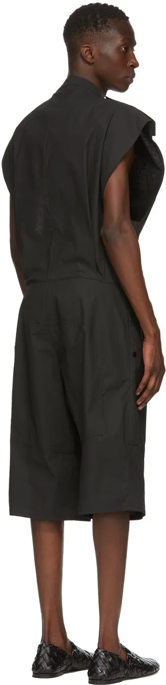 Bottega Veneta Black Coated Twill Jumpsuit