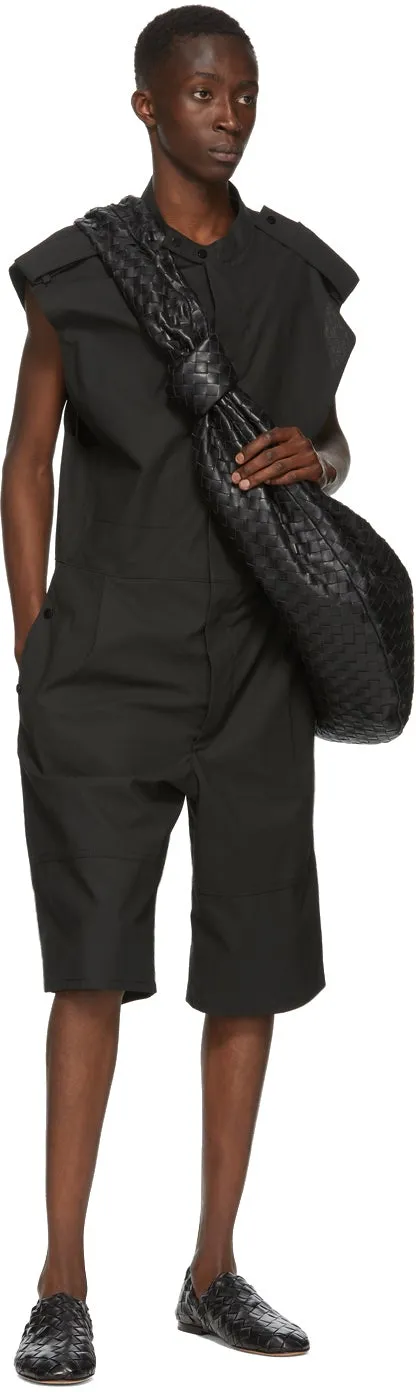 Bottega Veneta Black Coated Twill Jumpsuit
