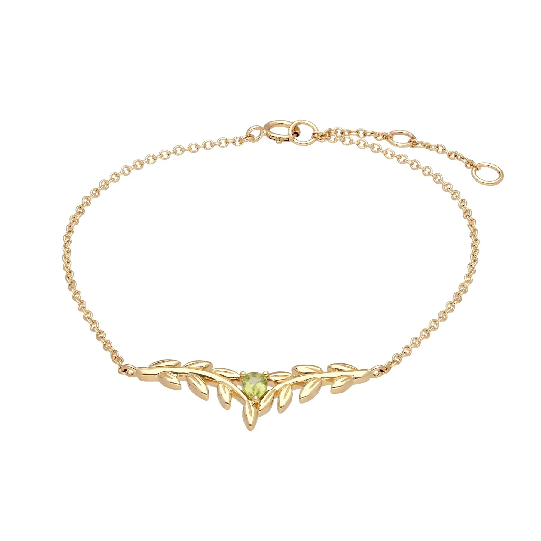 Bracelet O Leaf Or Jaune 375 Péridot Poire