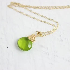 Bright Green Quartz Gemstone Necklace