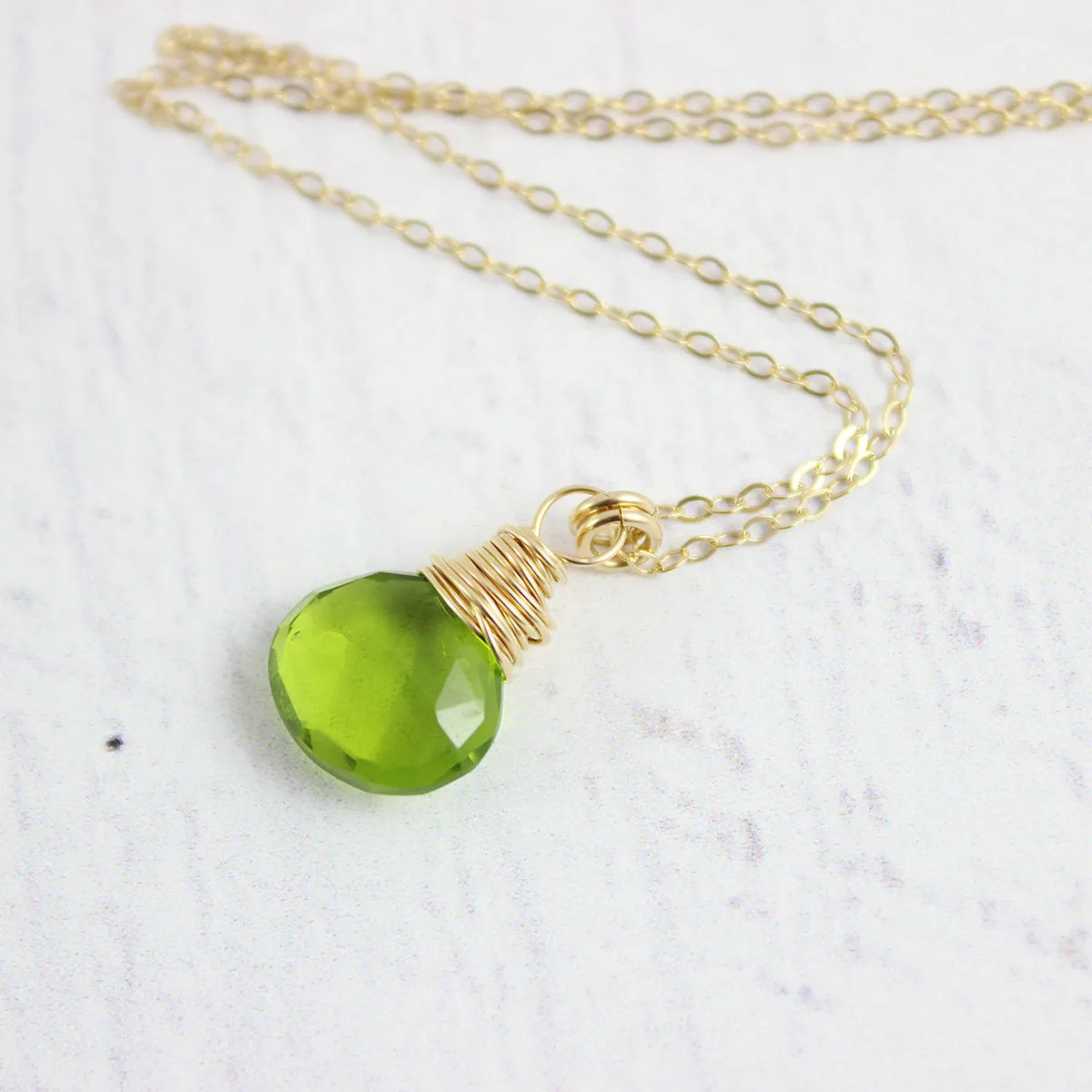 Bright Green Quartz Gemstone Necklace