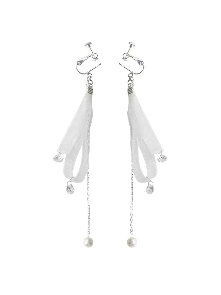 Celestial Ribbon Zircon Earrings & Clips