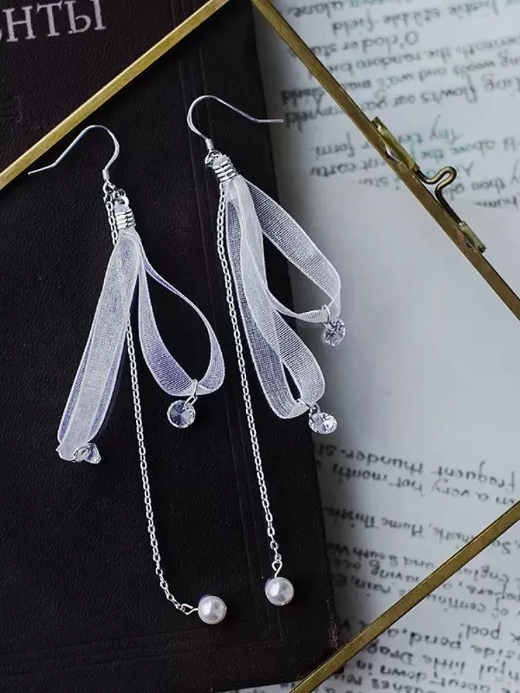 Celestial Ribbon Zircon Earrings & Clips