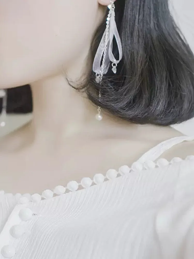 Celestial Ribbon Zircon Earrings & Clips
