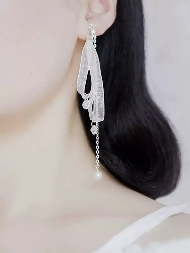 Celestial Ribbon Zircon Earrings & Clips
