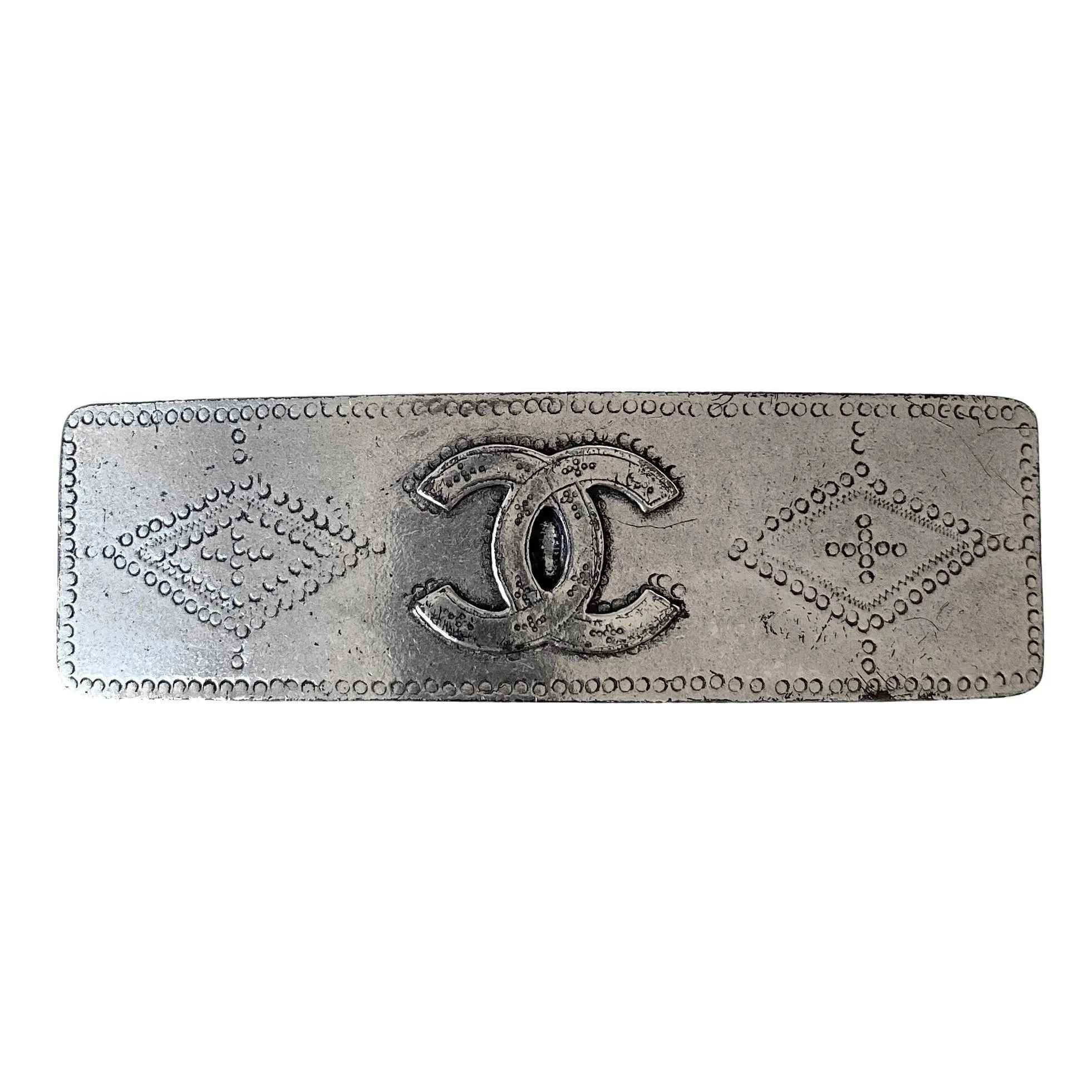 Chanel Silver Brass Barrette Hair Clip