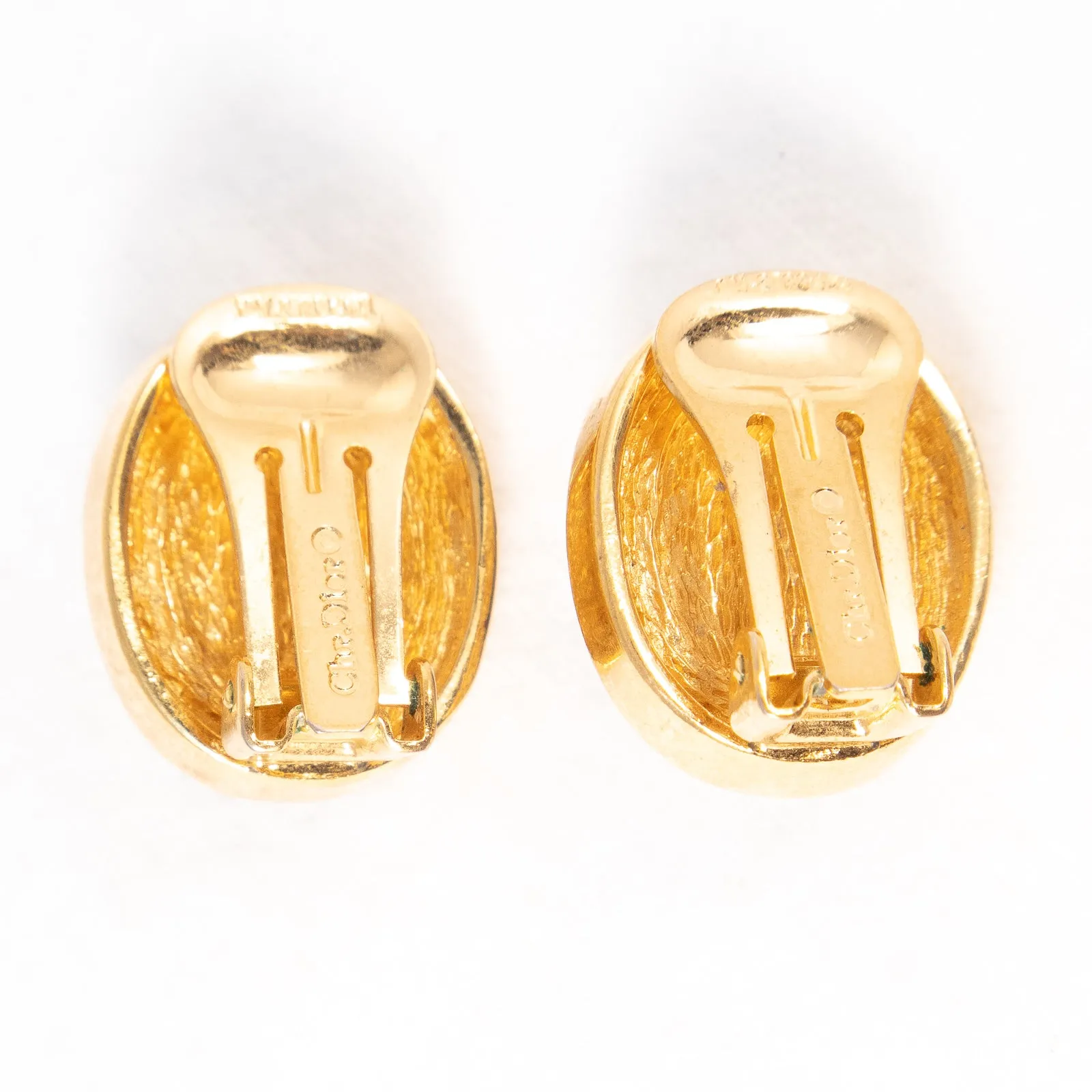 Christian Dior Faux Lapis and Rhinestone Earring