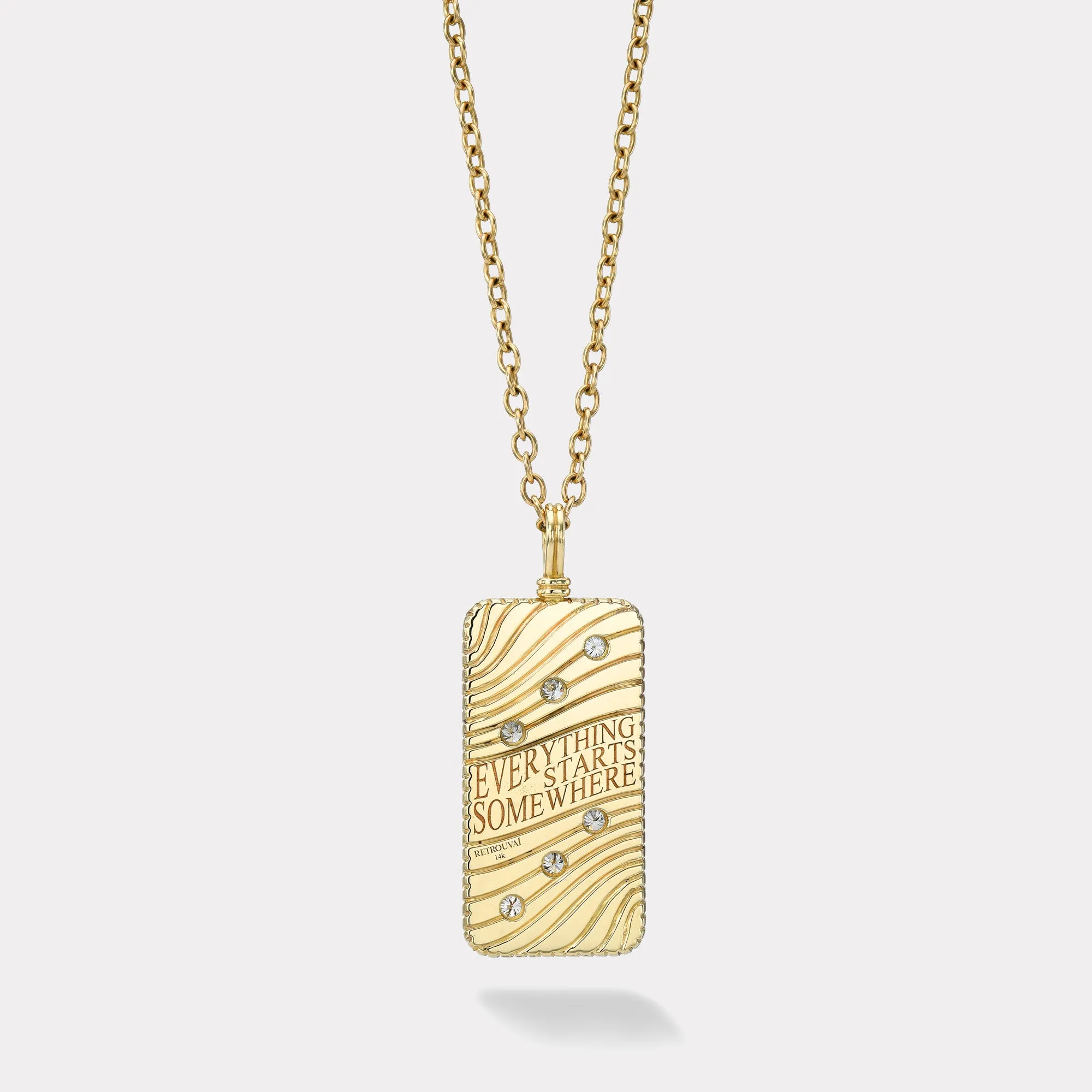 Classic Domino Necklace with Semiprecious Stone Inlay- Lapis and Emerald