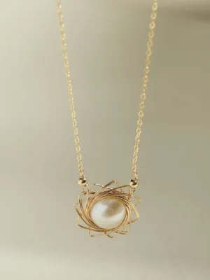 Classic Filigree Series Starburst Pearl Pendant Necklace