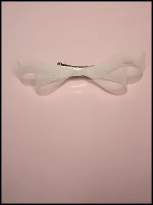 Cream Crinoline Double Hair Bow