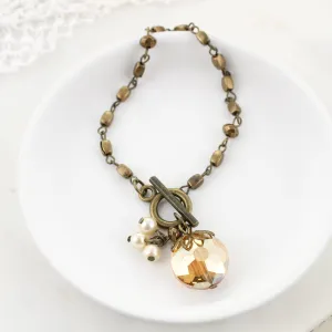 Crystal & Pearl Toggle Bracelet