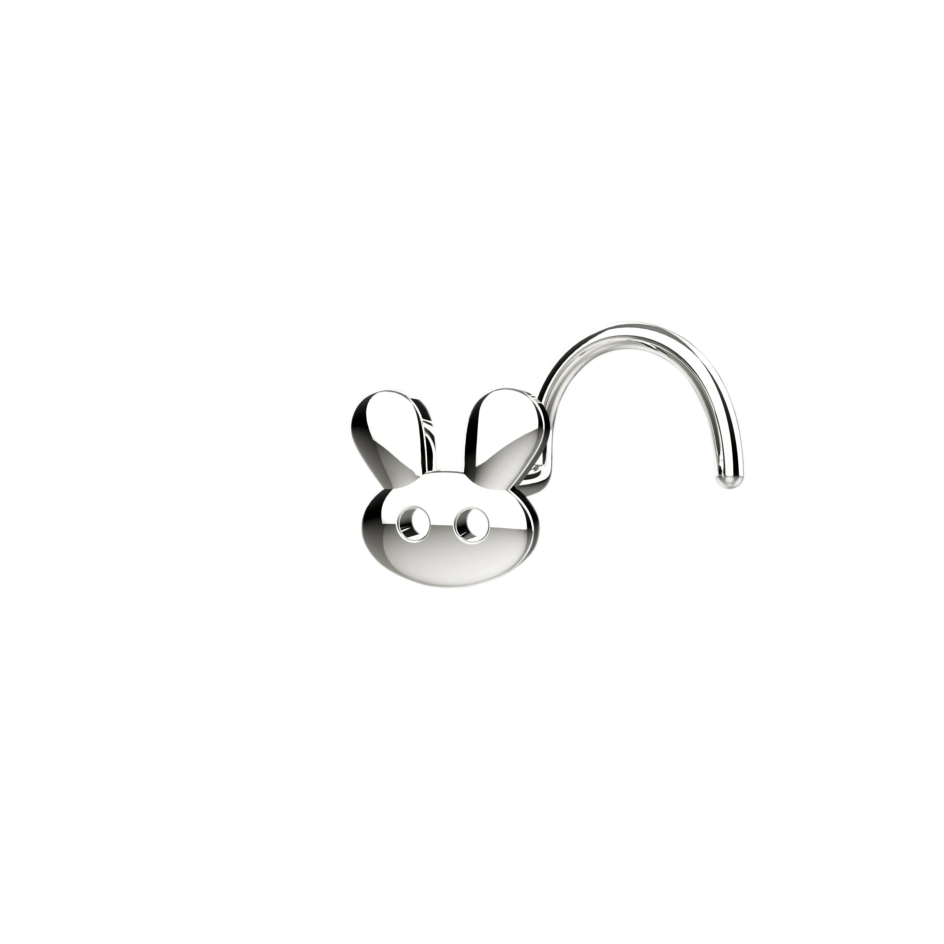 Cute Rabbit Nose Stud – Gold Nose Ring for Animal Lovers