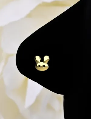 Cute Rabbit Nose Stud – Gold Nose Ring for Animal Lovers