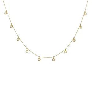 DAINTY LEGACY COLLAR NECKLACE - WHITE TOPAZ & GOLD