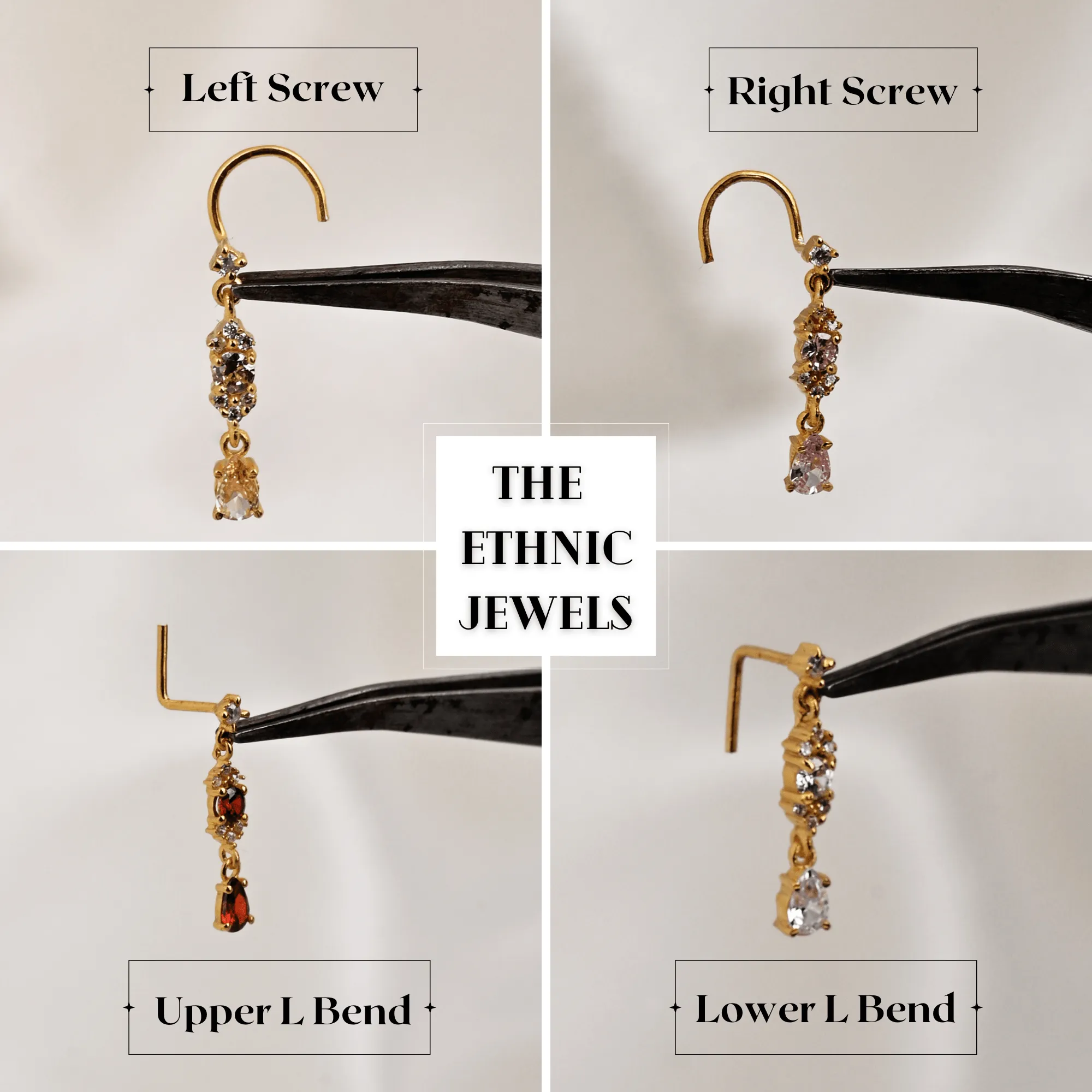Dangle Nose Ring Gold – Elegant Dangling Nose Stud for Women