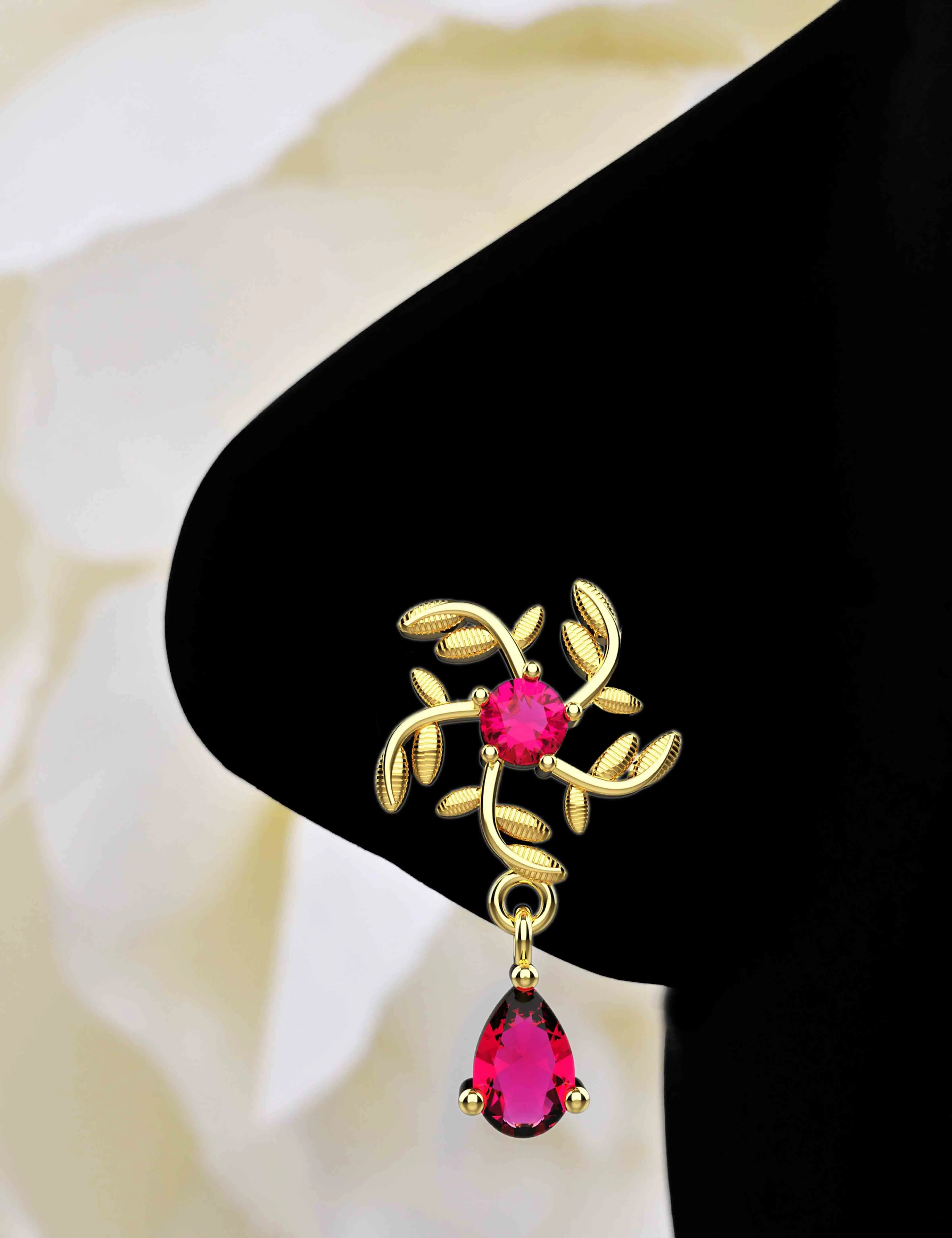 Dangle Nose Ring Gold – Elegant Dangling Nose Stud for Women
