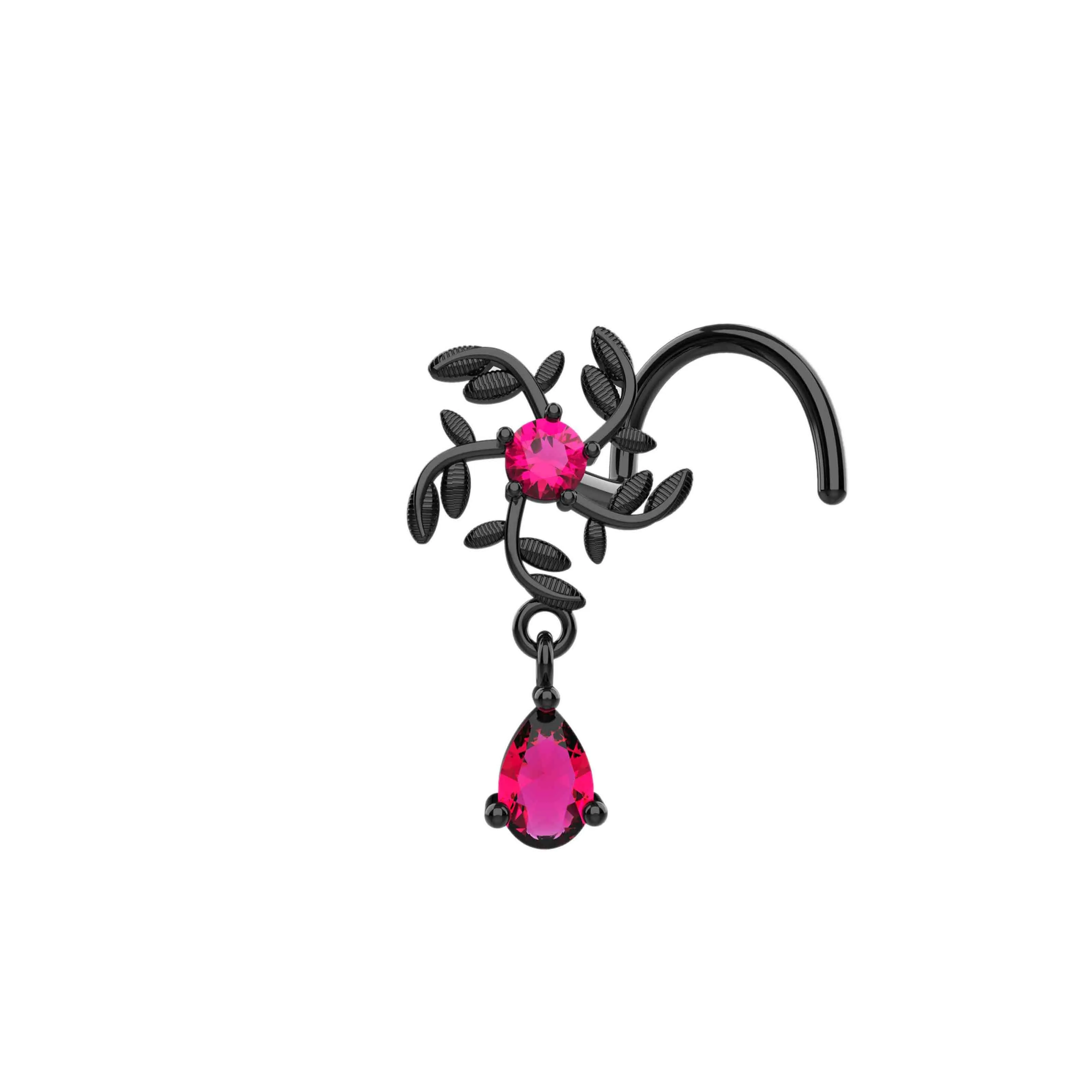 Dangle Nose Ring Gold – Elegant Dangling Nose Stud for Women