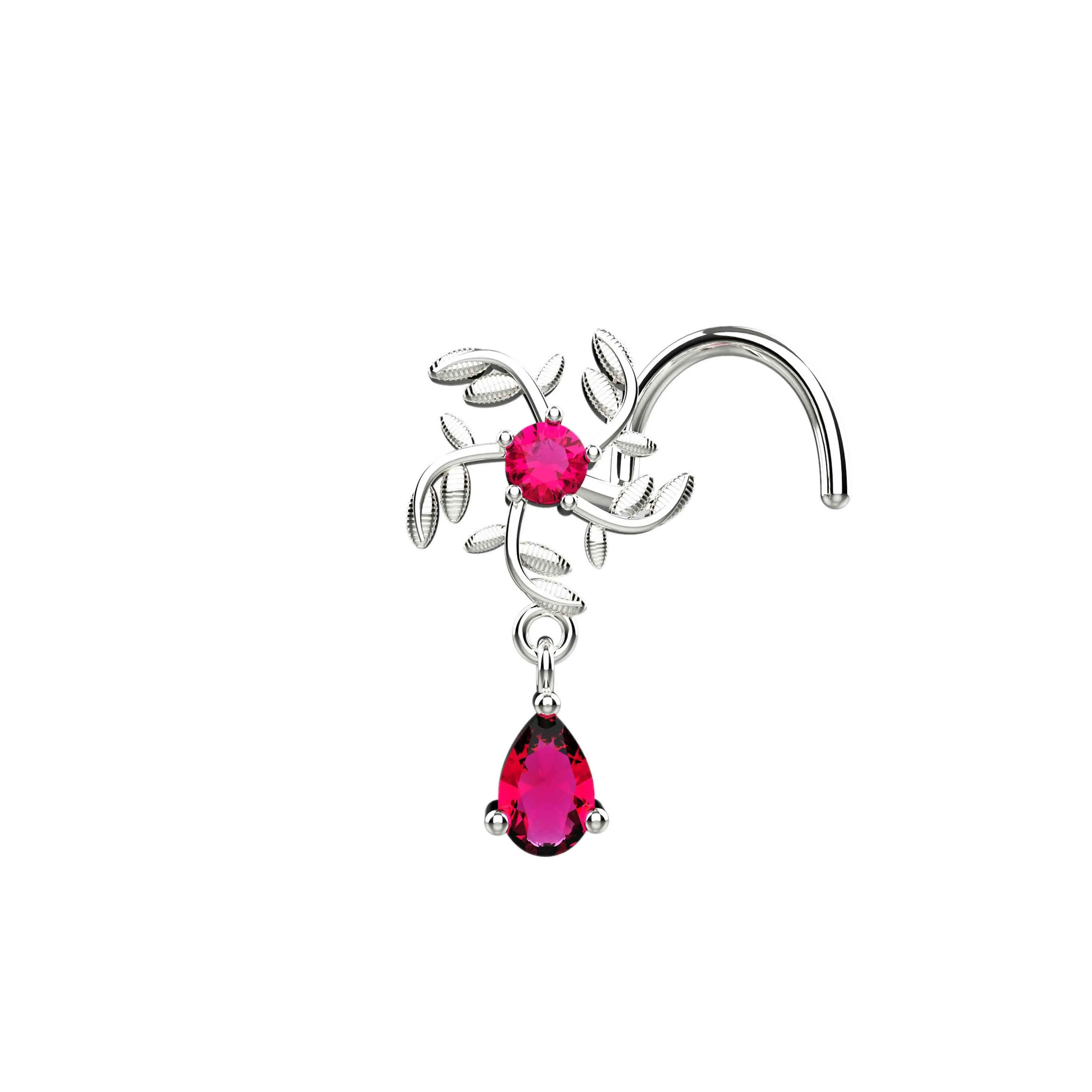 Dangle Nose Ring Gold – Elegant Dangling Nose Stud for Women