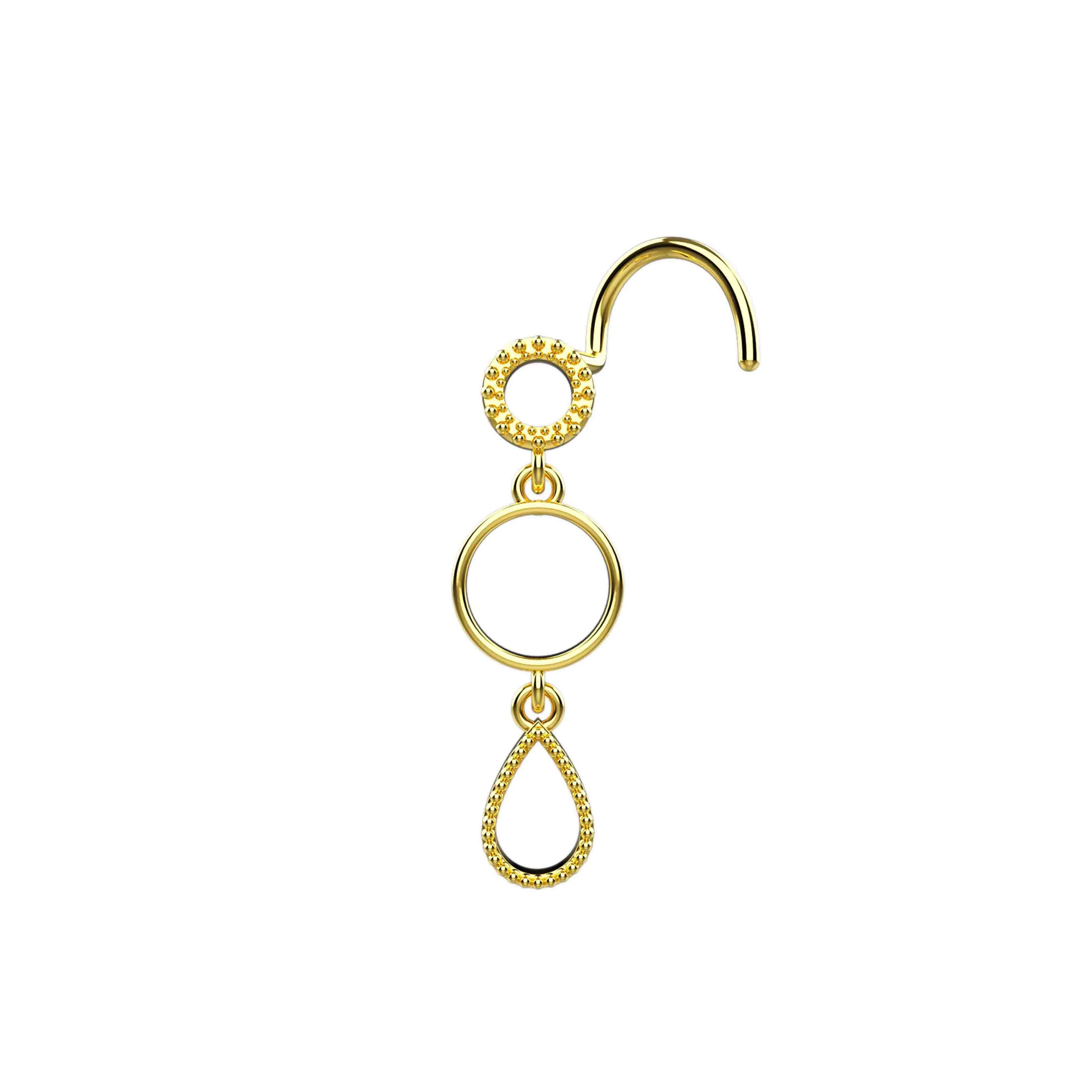 Dangle Nose Ring Gold – Gold Nose Piercing Jewelry for Women