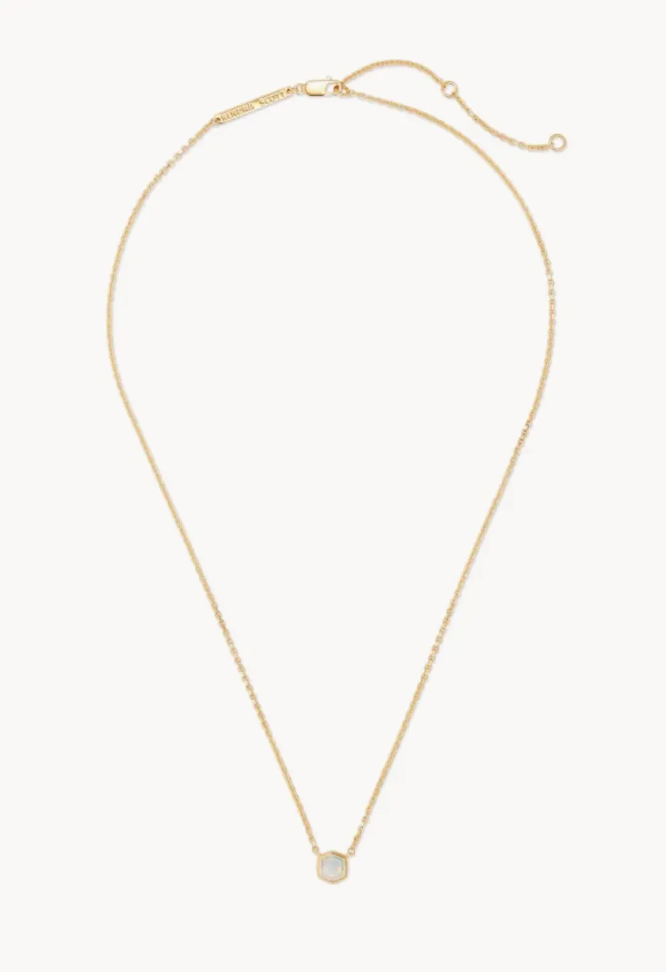 Davie Necklace in 18k Gold Vermeil Necklace in White Opal | October