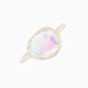 Diamond Moonstone Ring