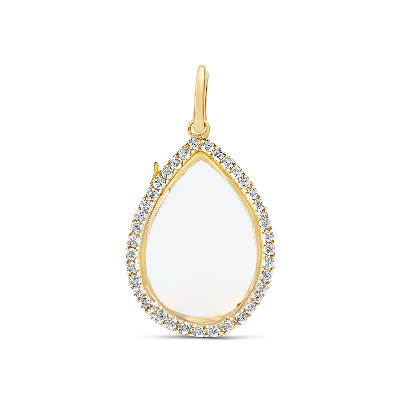 Diamond TearDrop Glass Charm Locket