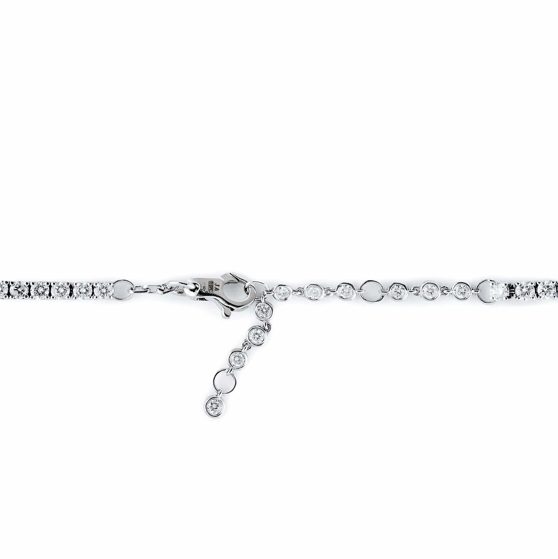 Diamond Tennis Necklace with Emerald Accent