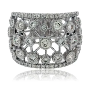 Diamond Wide Bubble Right Hand Ring