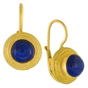 Discus Lapis Lazuli Earrings