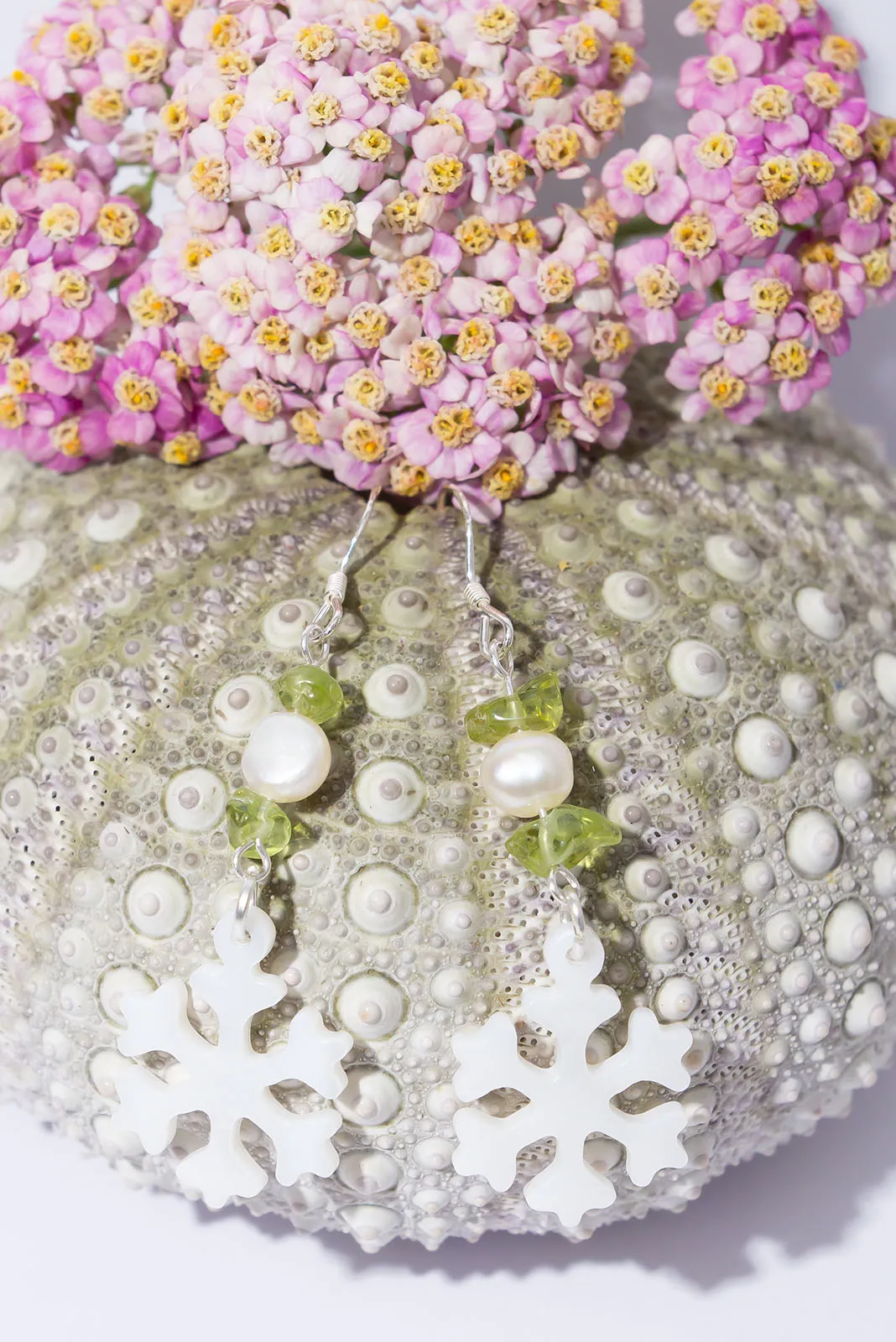 Earrings Cay Island Snowflake Peridot