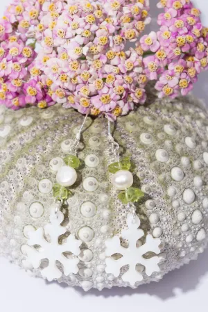 Earrings Cay Island Snowflake Peridot