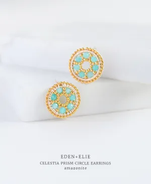 EDEN   ELIE Celestia Prism Circle Earrings - Amazonite