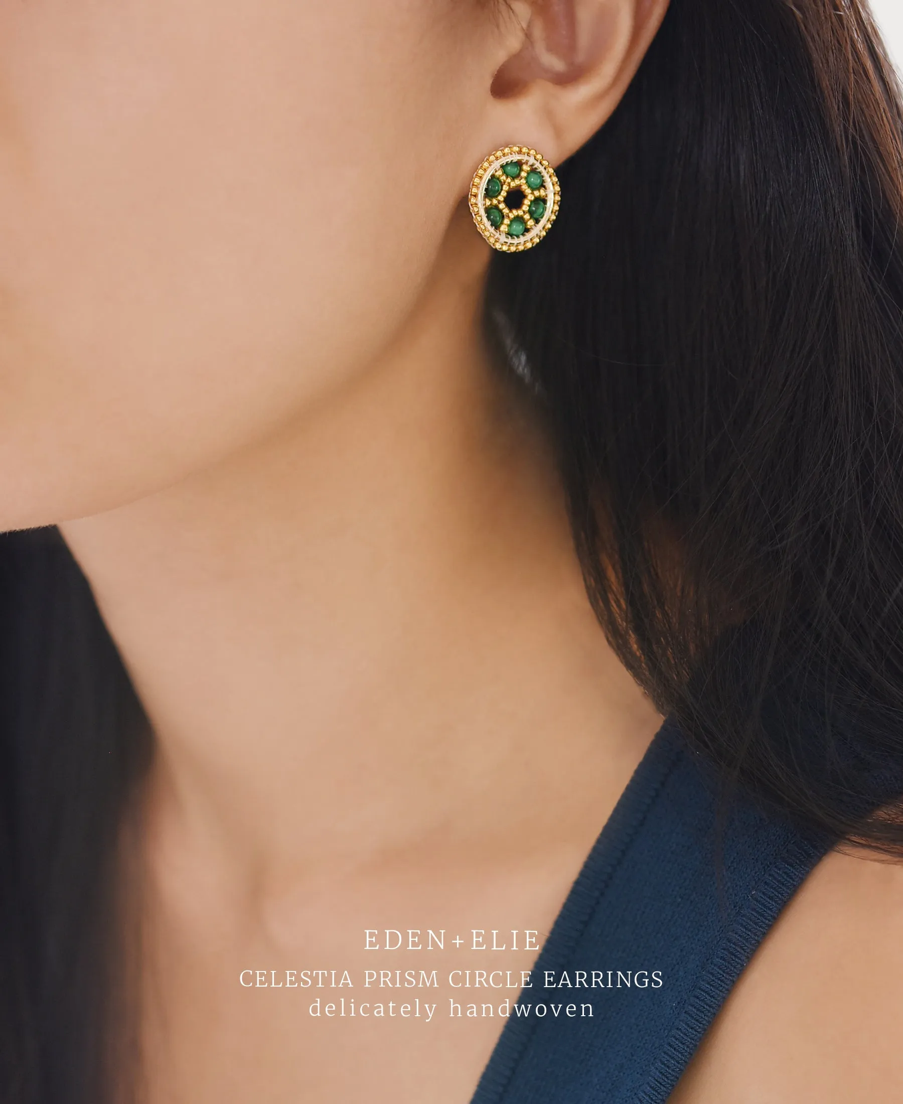 EDEN   ELIE Celestia Prism Circle Earrings - Amazonite