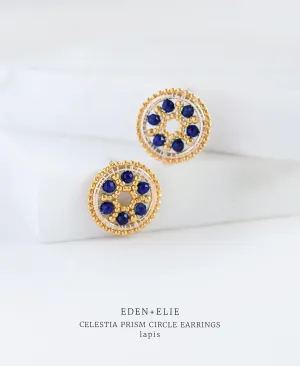 EDEN   ELIE Celestia Prism Circle Earrings - Lapis