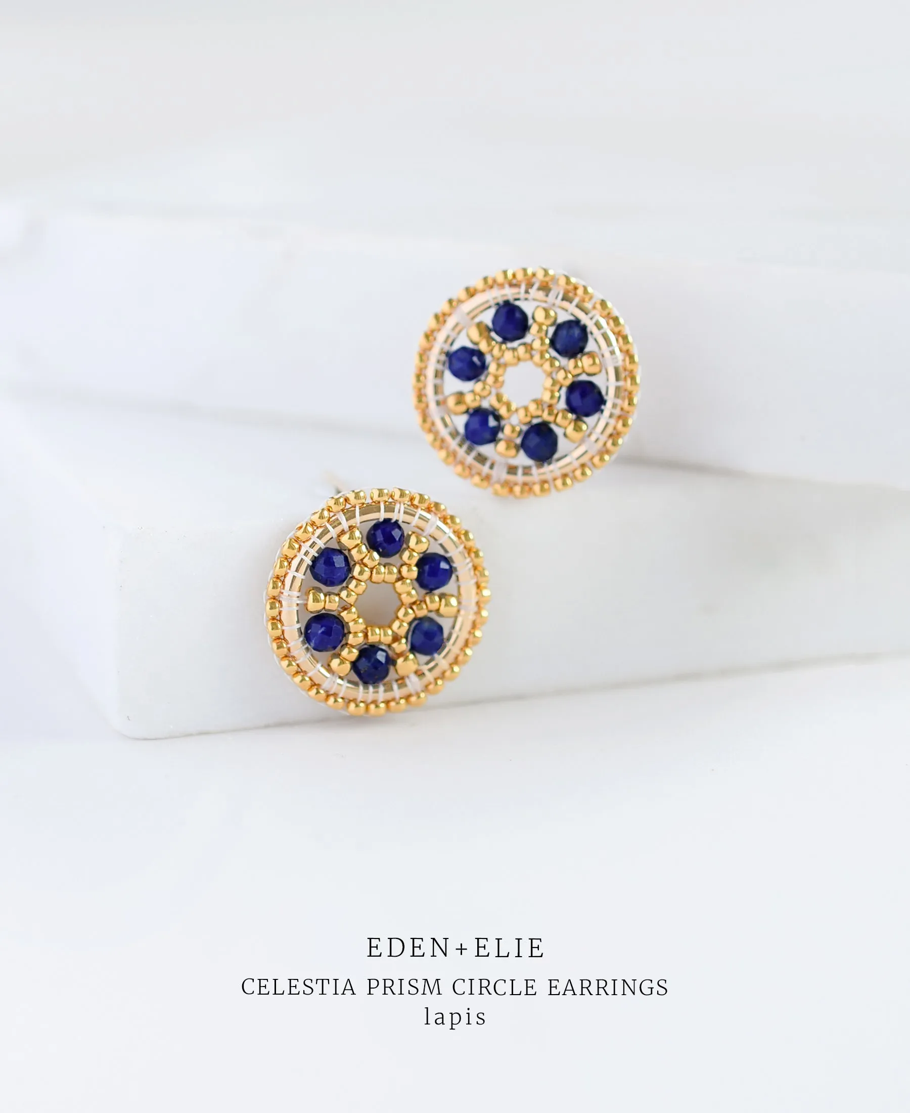 EDEN   ELIE Celestia Prism Circle Earrings - Lapis