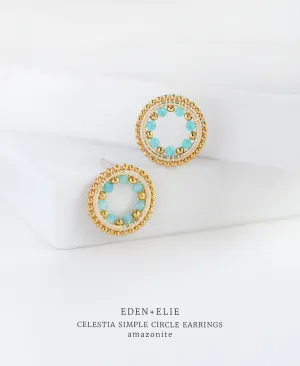 EDEN   ELIE Celestia Simple Circle Earrings - Amazonite
