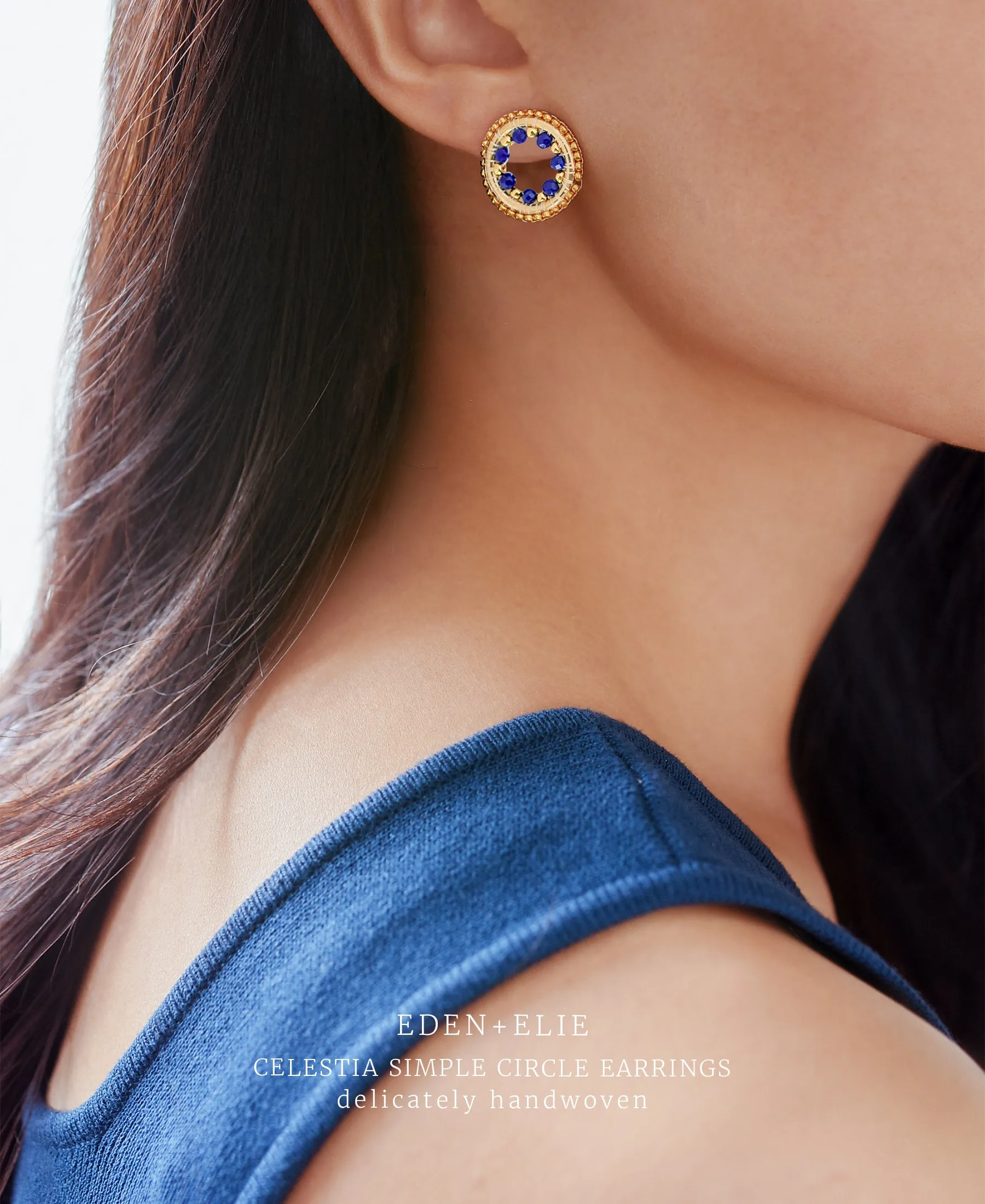 EDEN   ELIE Celestia Simple Circle Earrings - Amazonite