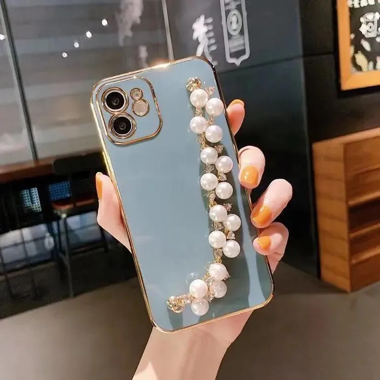 Electroplated Pearl Bracelet All-inclusive Soft Case Mobile Phone Protective Case