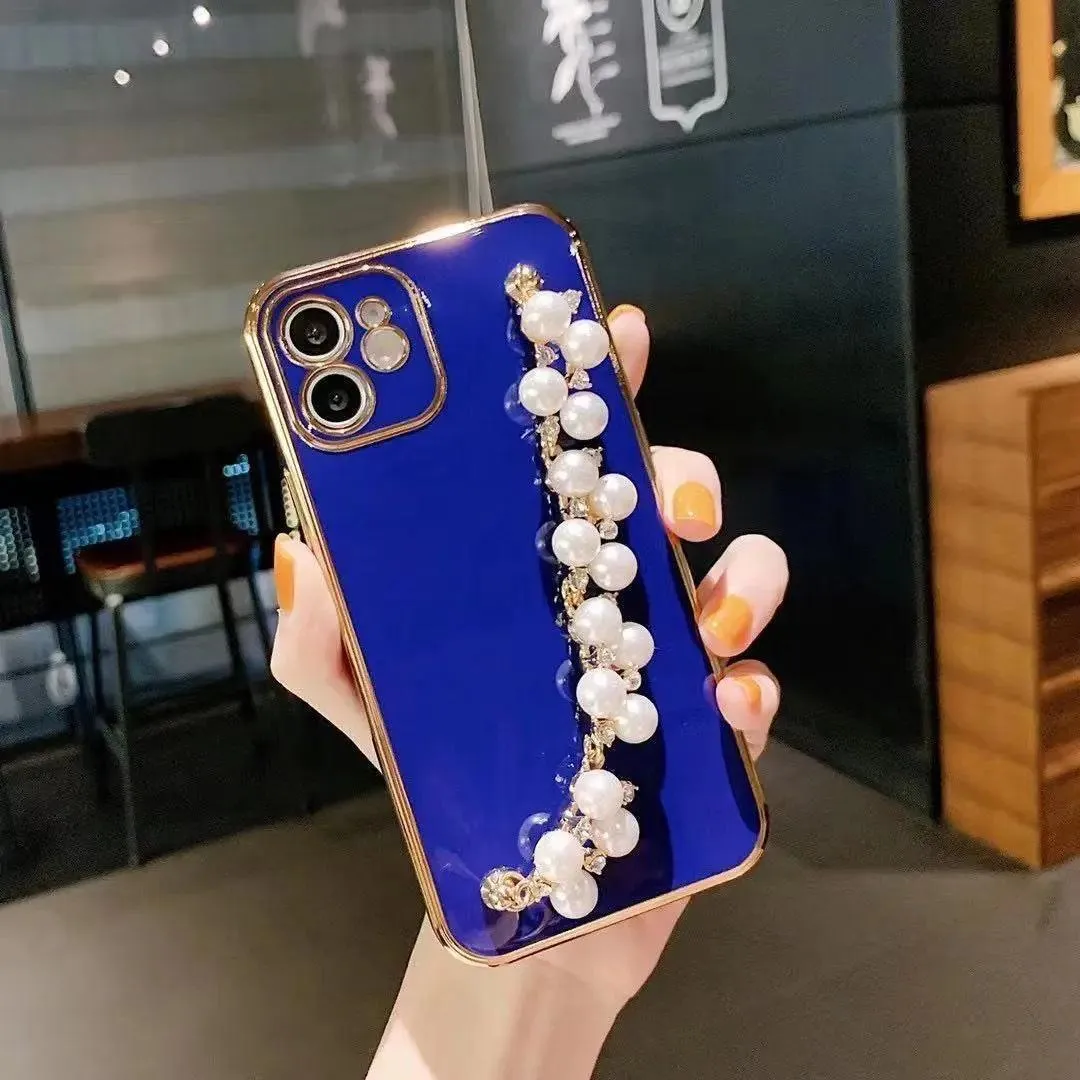 Electroplated Pearl Bracelet All-inclusive Soft Case Mobile Phone Protective Case